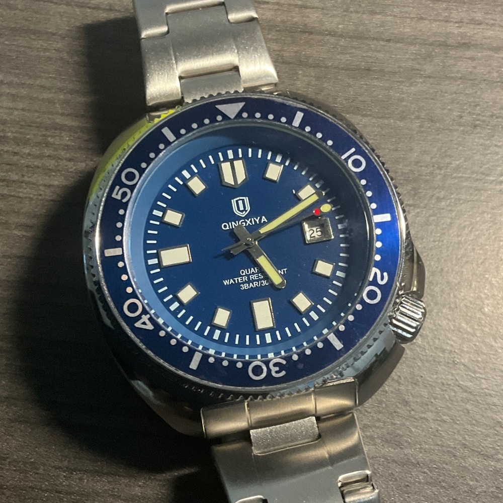Blue and Silver Men's Dive Watch